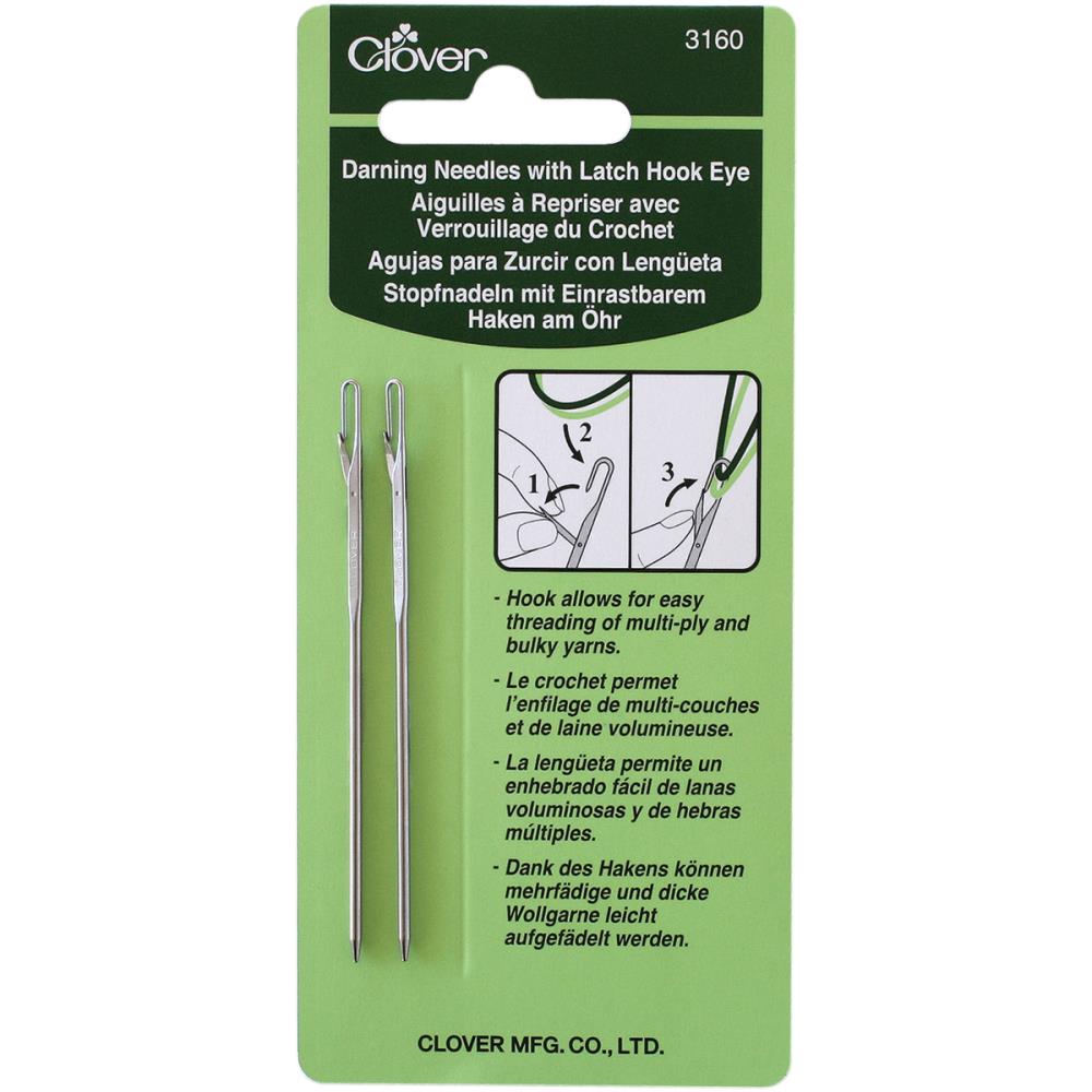 Clover 3160 Darning Needles with Latch Hook Eye