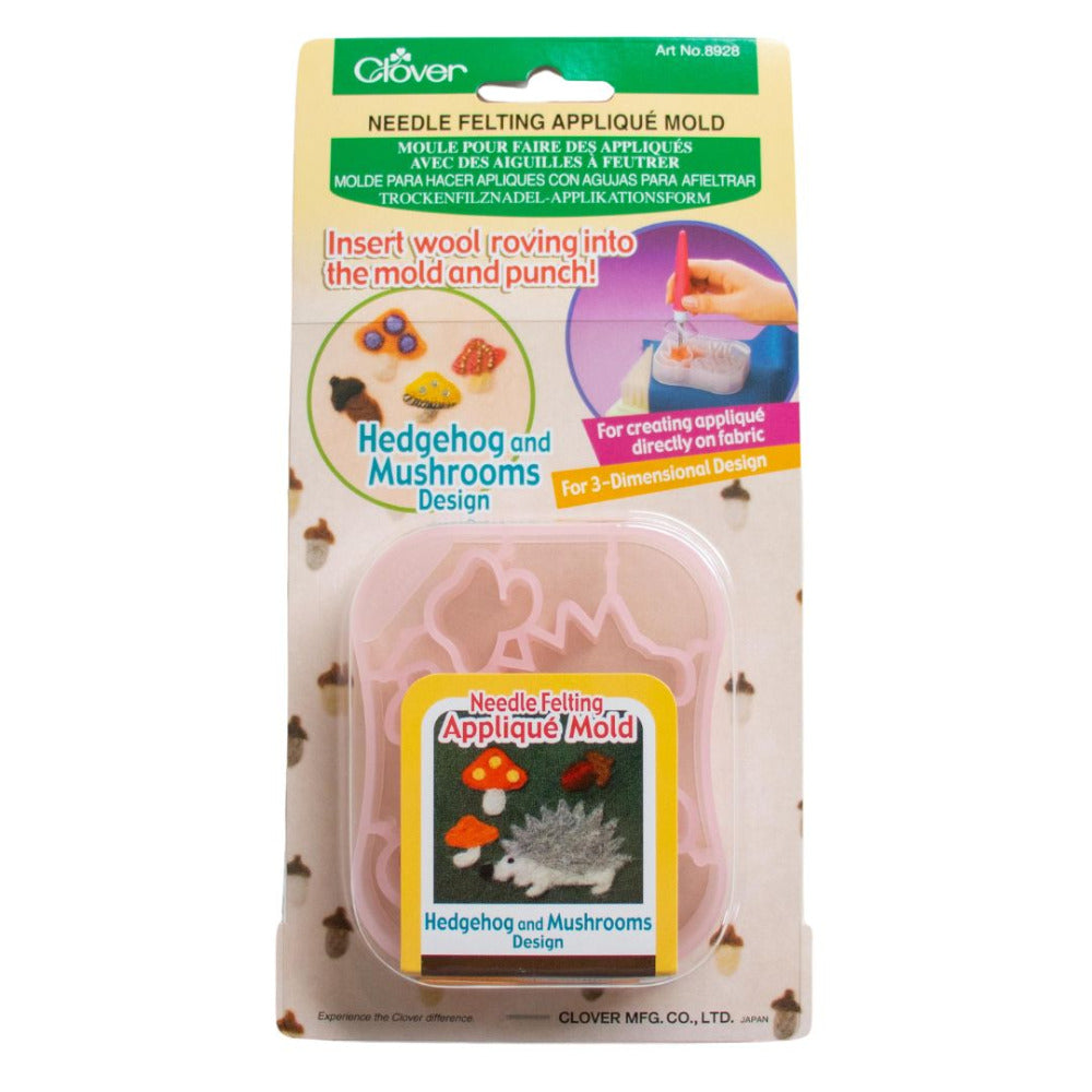 Clover 8928 Needle Felting Applique Mold Hedgehog And Mushrooms clover-8928-needle-felting-applique-mold-hedgehog-and-mushrooms