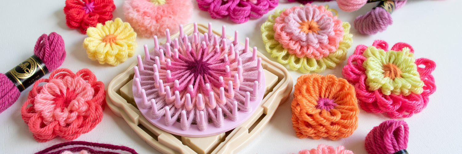 Make your own fibre flowers with Clover's Hana Ami Flower Loom