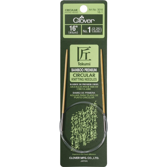Clover Takumi Bamboo Fixed Circular Knitting Needle 2.25mm/41cm