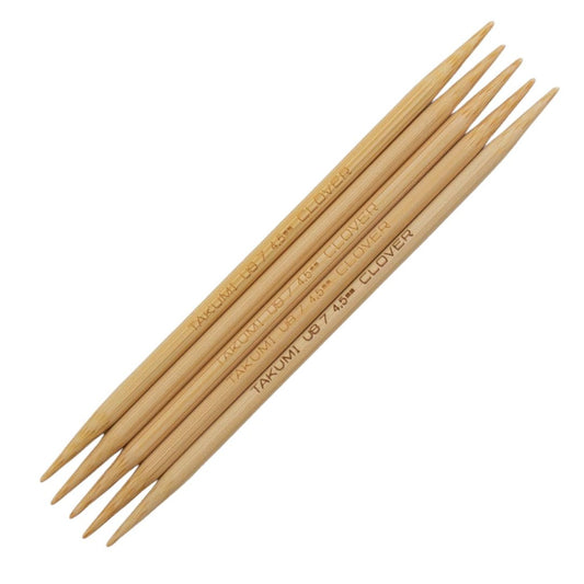 Clover Takumi Bamboo Double Pointed Knitting Needles 4.5mm/13cm