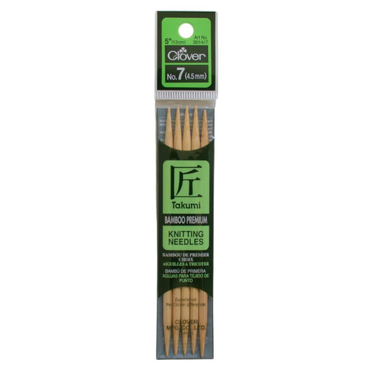 Clover Takumi Bamboo Double Pointed Knitting Needles 4.5mm/13cm
