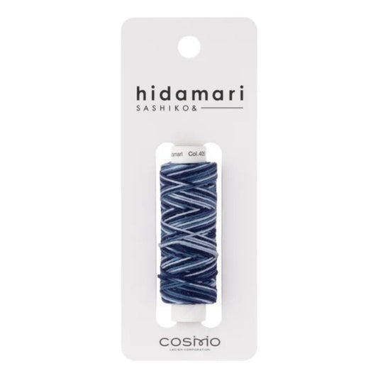 Cosmo "Hidamari" Sashiko Thread Colour 405 Blue Multi