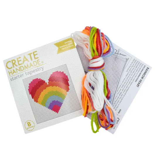 Starter Tapestry/Needlepoint Kit - Rainbow Heart