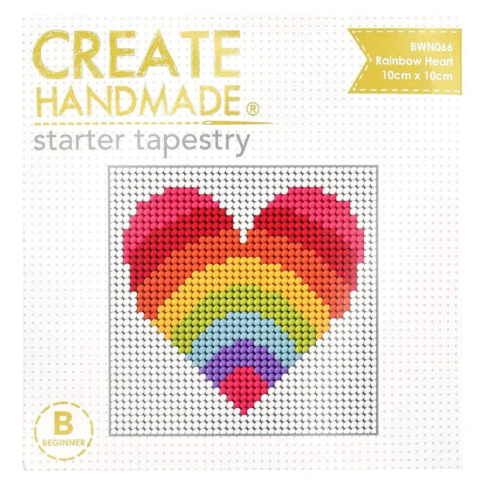 Starter Tapestry/Needlepoint Kit - Rainbow Heart