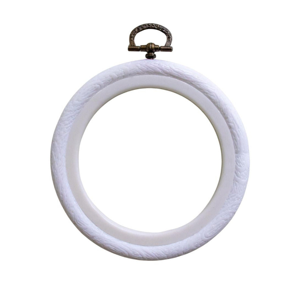 Plastic Embroidery Hoop Frame 7.5cm/3 Inch White