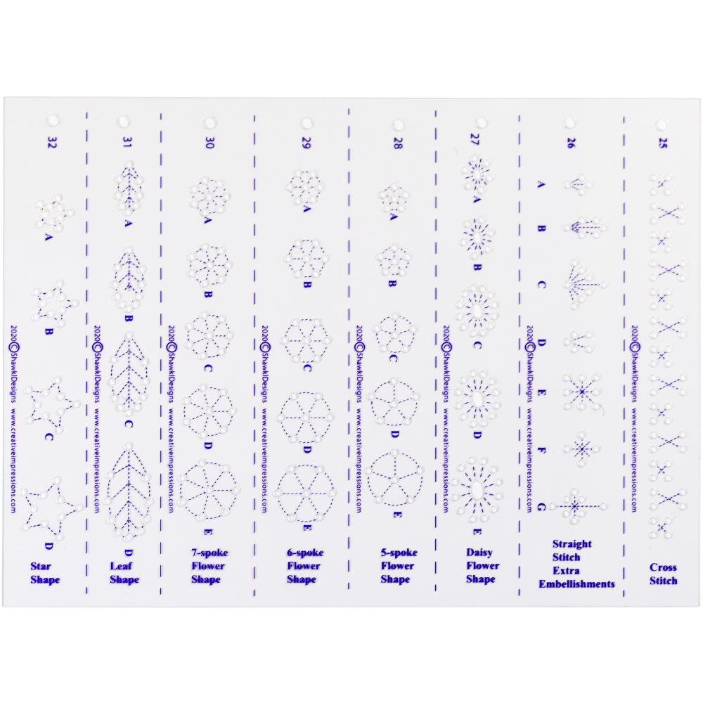 Creative Impressions Embroidery Stitch Template Set of Four