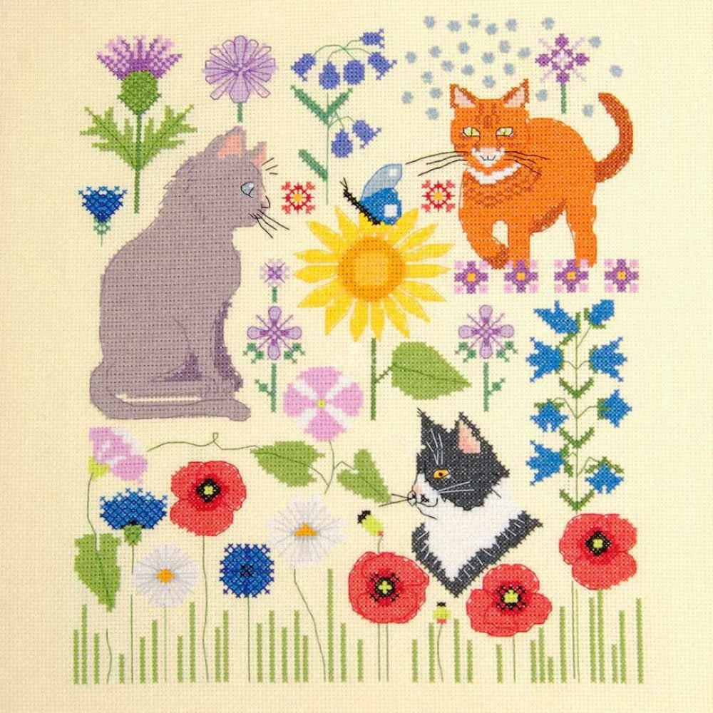 DMC Cats in the Field Counted Cross Stitch Kit - Designer Collection