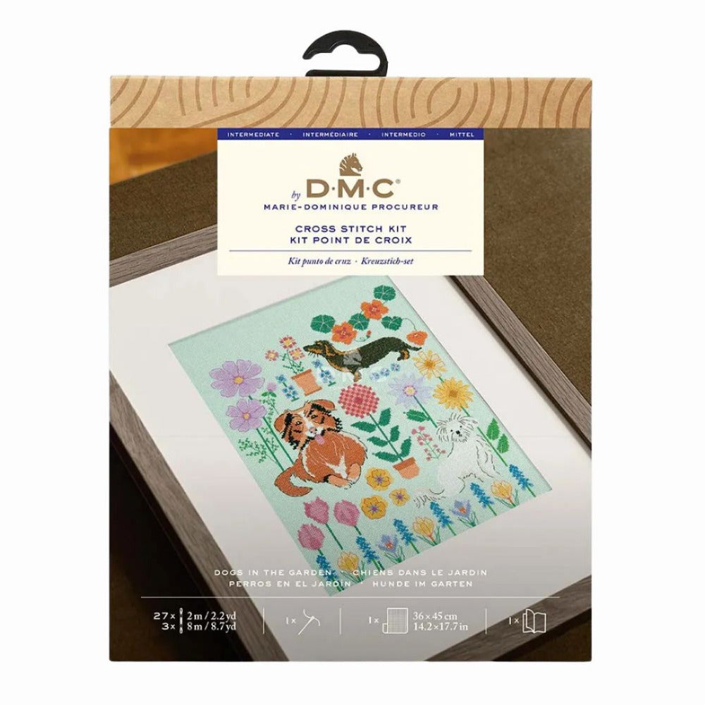 DMC Dogs in the Garden Counted Cross Stitch Kit - Designer Collection
