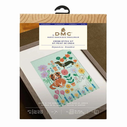 DMC Dogs in the Garden Counted Cross Stitch Kit - Designer Collection