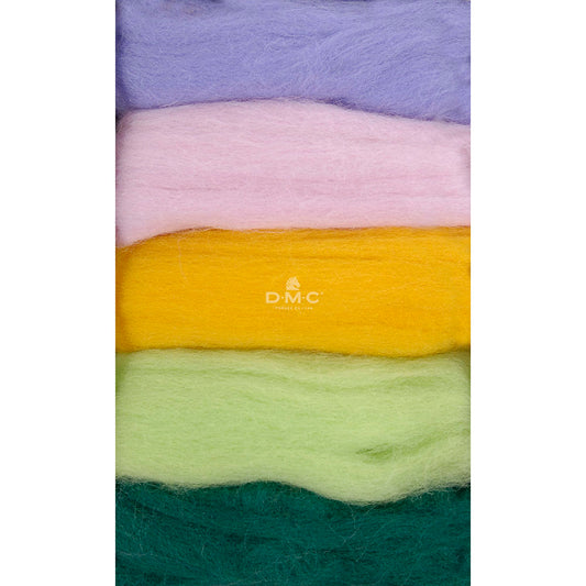 DMC Carded Wool for Felting Pack of Five - Vintage Bouquet