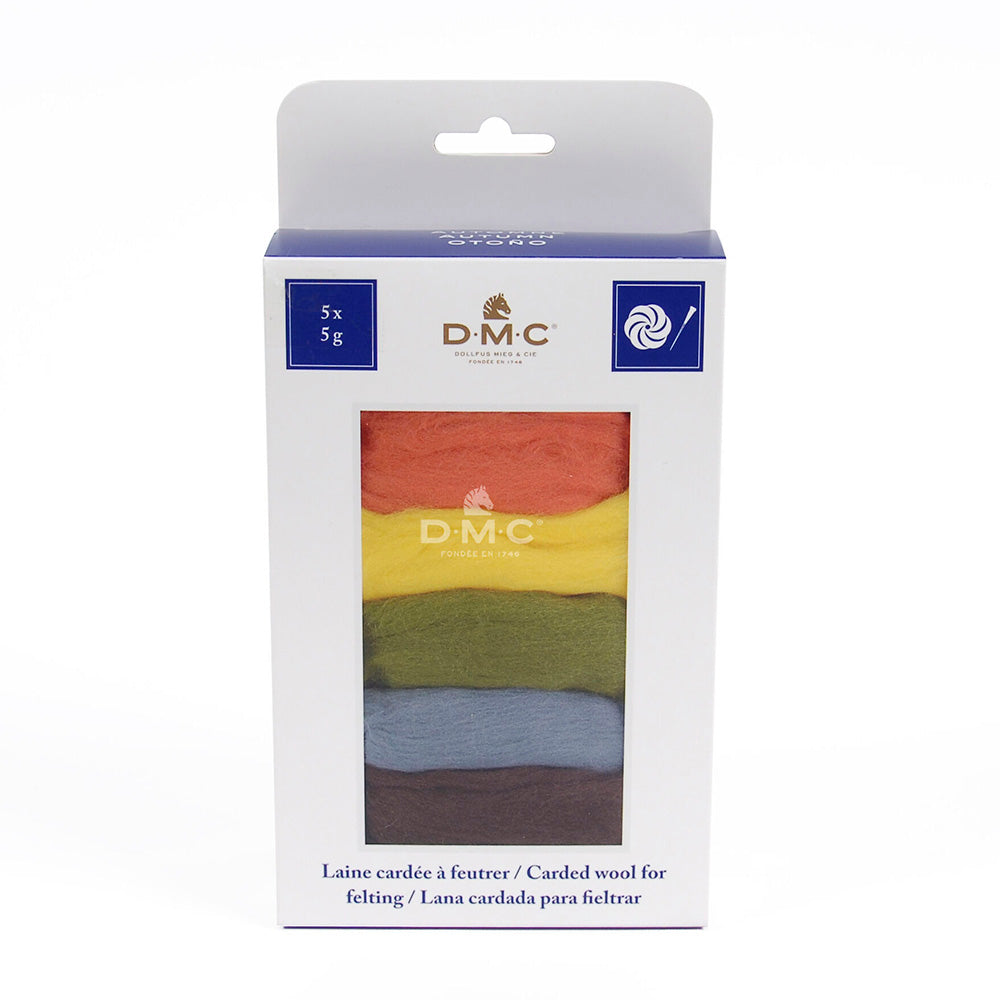 DMC Carded Wool for Felting Pack of Five - Autumn