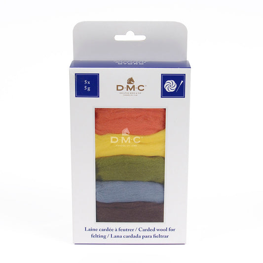 DMC Carded Wool for Felting Pack of Five - Autumn