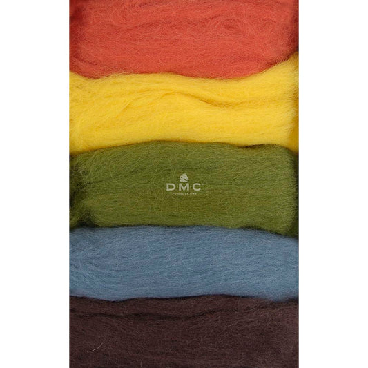 DMC Carded Wool for Felting Pack of Five - Autumn