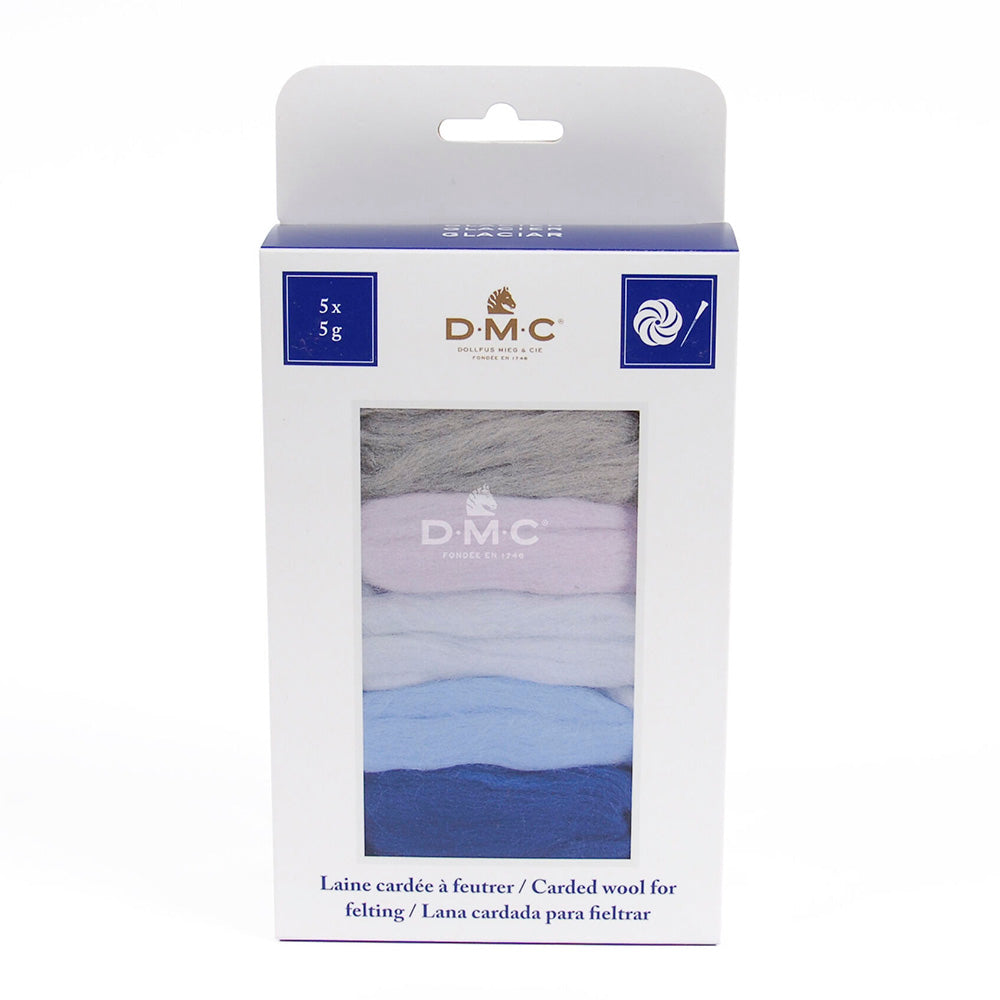 DMC Carded Wool for Felting Pack of Five - Glacier