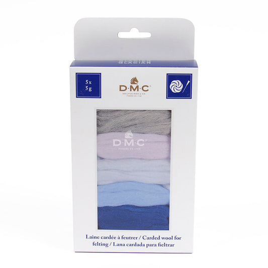 DMC Carded Wool for Felting Pack of Five - Glacier
