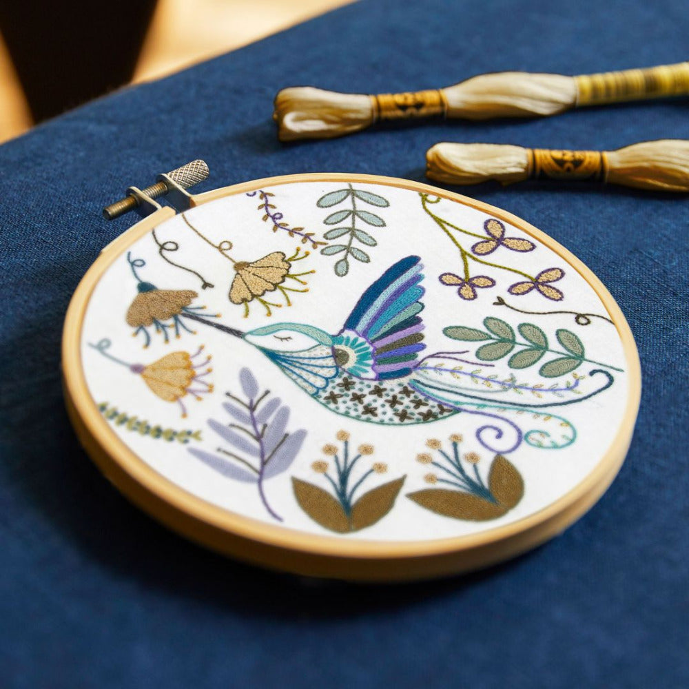 Hummingbird Kit DMC Hummingbird Embroidery Kit – thekraftymobile