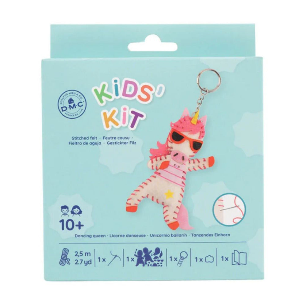 DMC Kids Stitched Felt Keyring Kit - Dancing Queen
