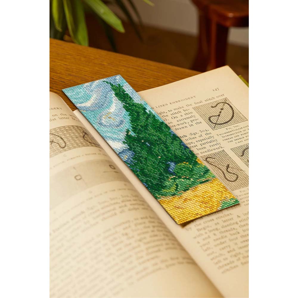 DMC A Wheatfield with Cypresses Bookmark Counted Cross Stitch Kit - Mu ...