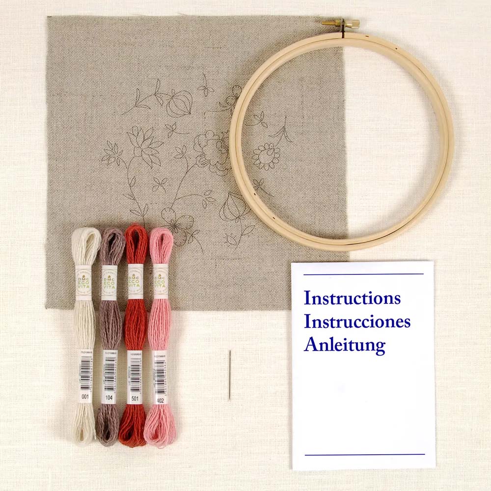 DMC Indiennes Flower Embroidery Kit