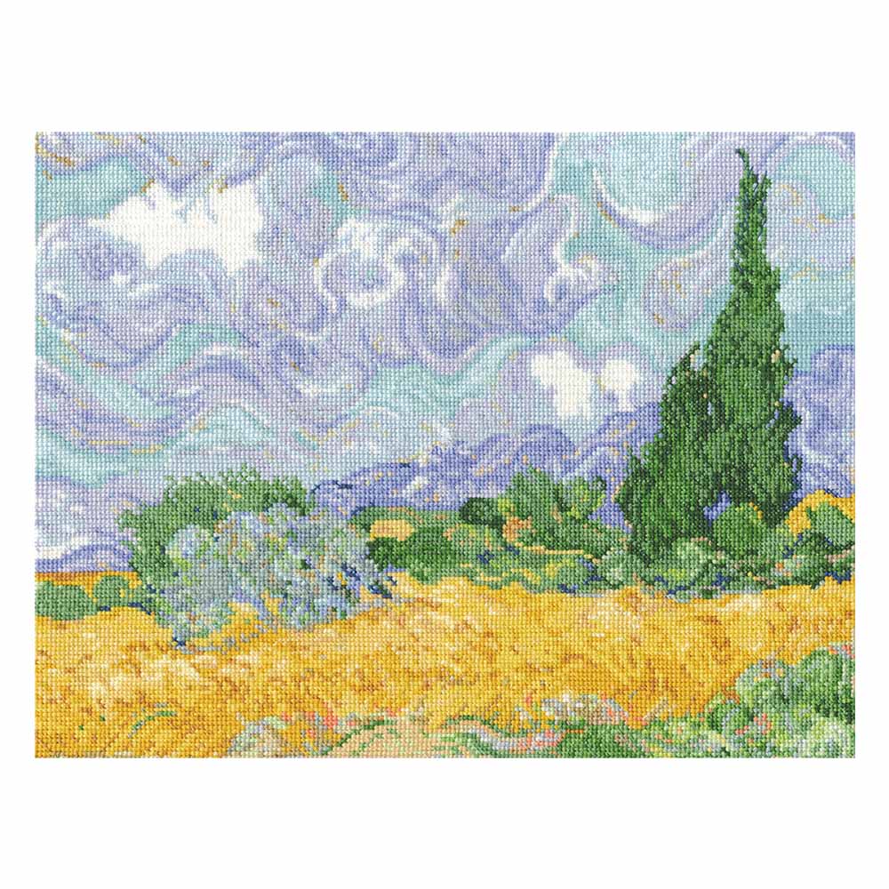 DMC Counted Cross Stitch Kit Van Gogh - Wheatfield with Cypresses