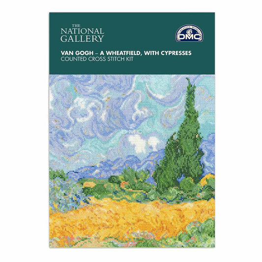 DMC Counted Cross Stitch Kit Van Gogh - Wheatfield with Cypresses