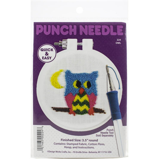 Design Works Punch Needle Kit Owl Package