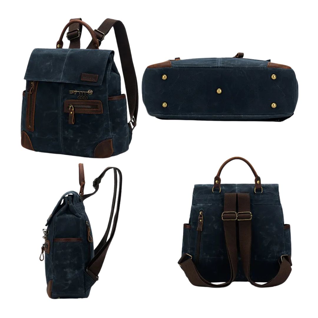 Della Q Makers Canvas Backpack exterior features