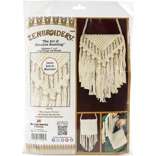 Design Works-Zenbroidery Macramé Purse Kit 