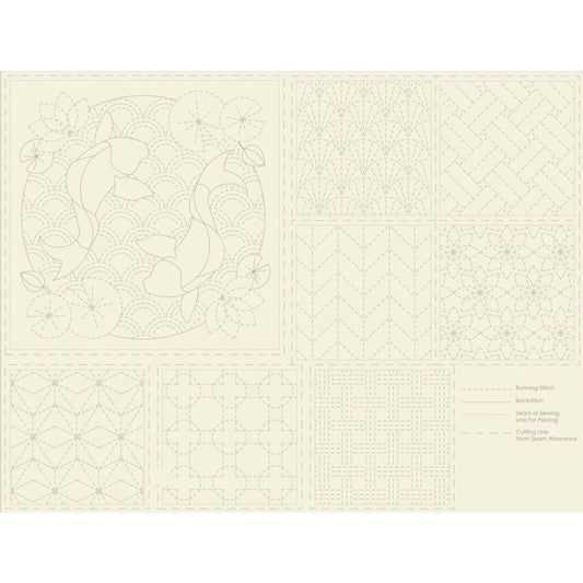 DV4050 Devonstone Cotton/Linen Sashiko Panel