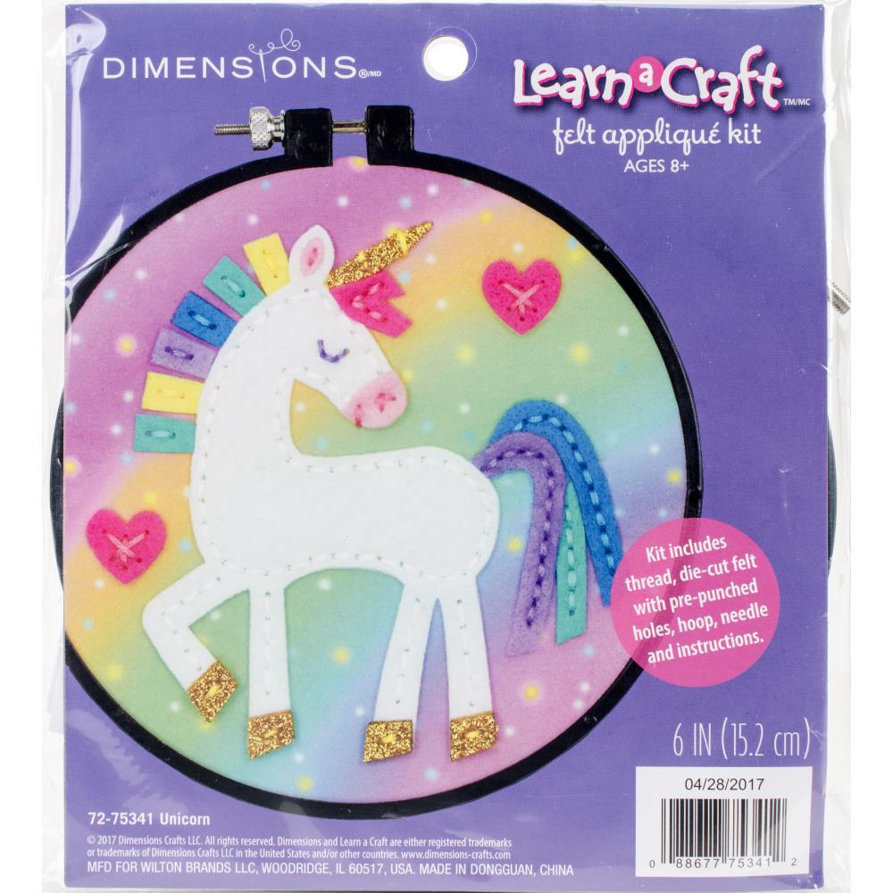 Dimensions Learn-A-Craft Felt Applique Kit Unicorn