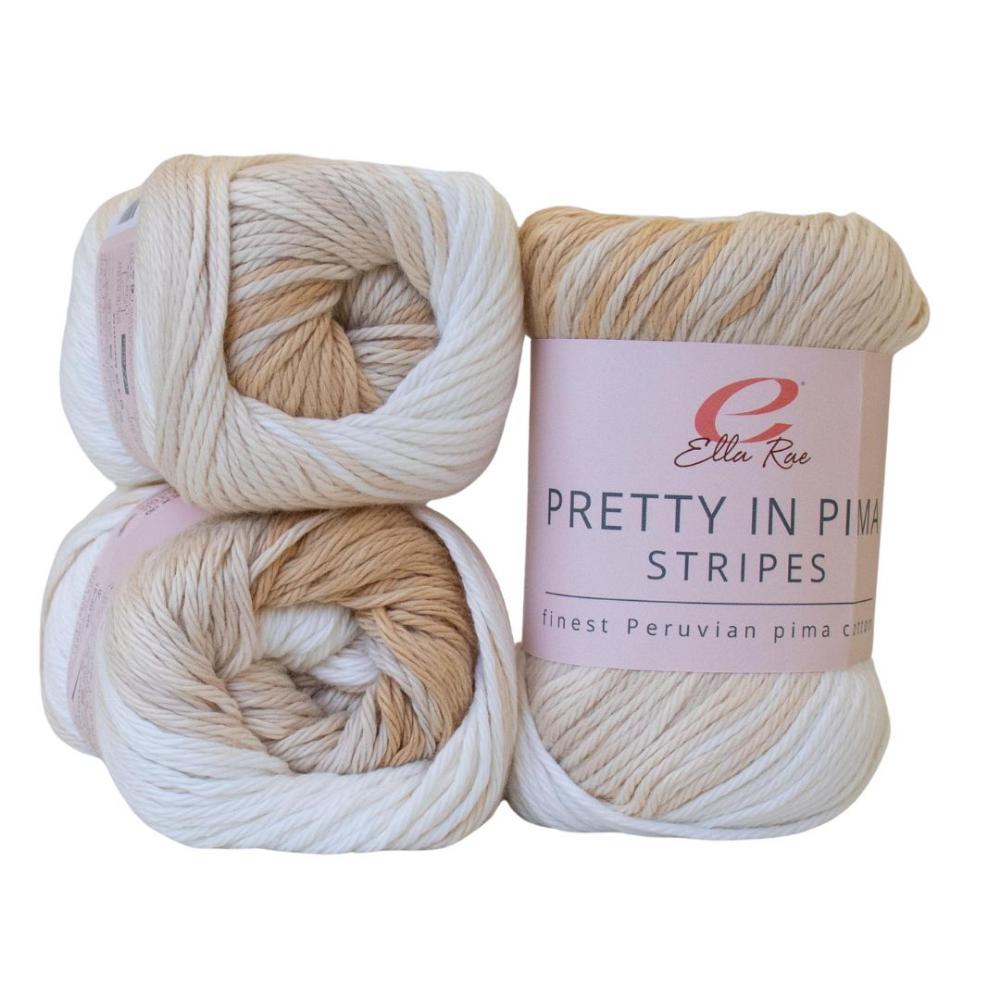 Ella Rae Pretty in Pima Stripes Cotton 101 French Vanilla