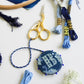 Cyanotype Print with Embroidery on cotton