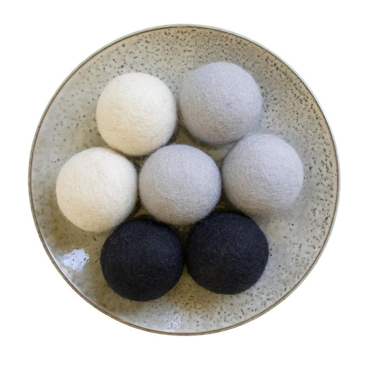 Wool Felt Balls "Achromatic" 5cm, set of 7