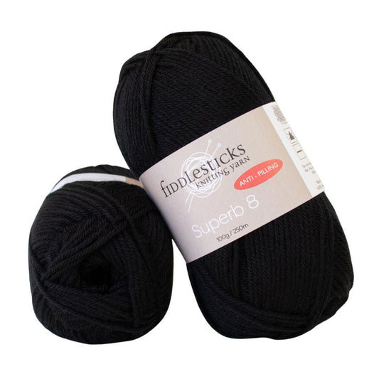Fiddlesticks Superb 8 Ply 70027 Black
