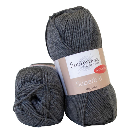 Fiddlesticks Superb 8 Ply 70031 Dark Grey