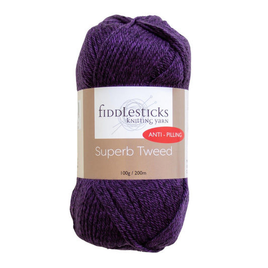 Fiddlesticks Superb Tweed 10 Ply 75115 Purple