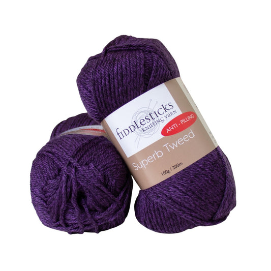 Fiddlesticks Superb Tweed 10 Ply 75115 Purple