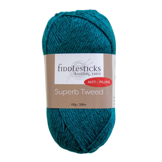 Fiddlesticks Superb Tweed 10 Ply 75118 Teal