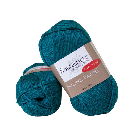 Fiddlesticks Superb Tweed 10 Ply 75118 Teal