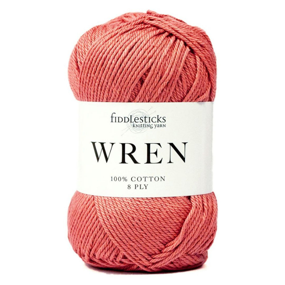 Fiddlesticks Wren 8 Ply Pure Cotton 016 Coral