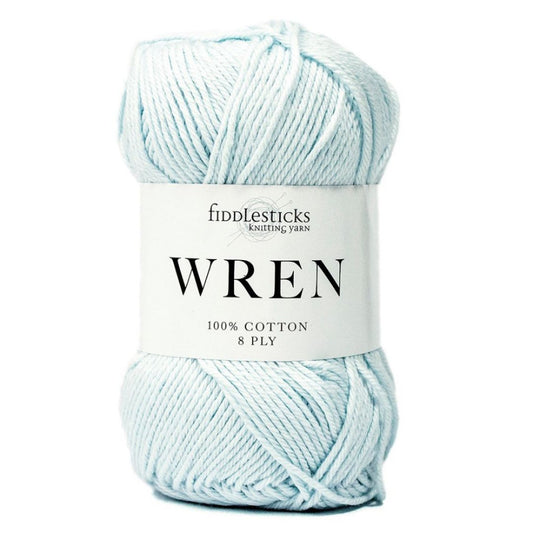 Fiddlesticks Wren 8 Ply Pure Cotton 023 Ice Blue