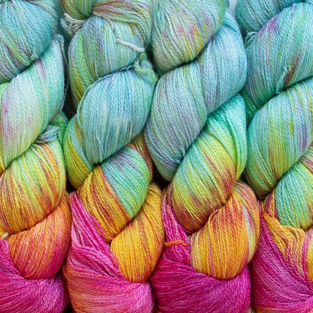 Fiori Lace Hand Dyed Merino Silk 037 Rainbow