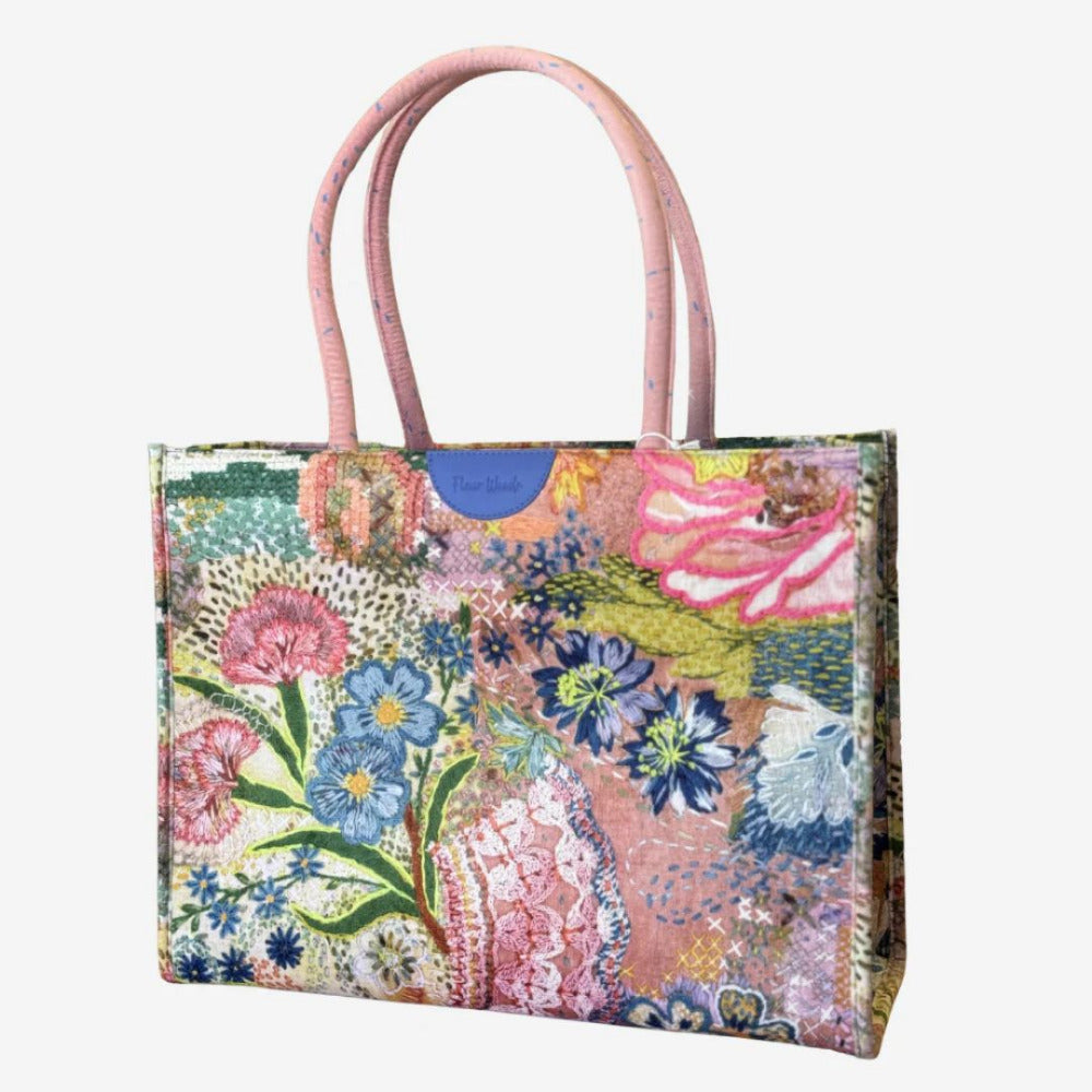 Fleur Woods "Meadow" Boxy Tote/Carry All Bag 