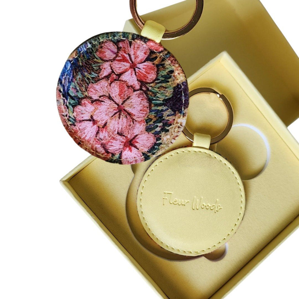 Fleur Woods "Meadow" Velvet and Vegan Leather Keyring