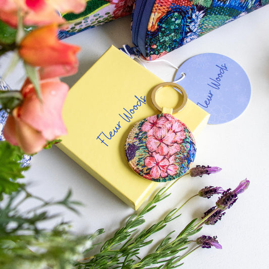 Fleur Woods "Meadow" Velvet and Vegan Leather Keyring