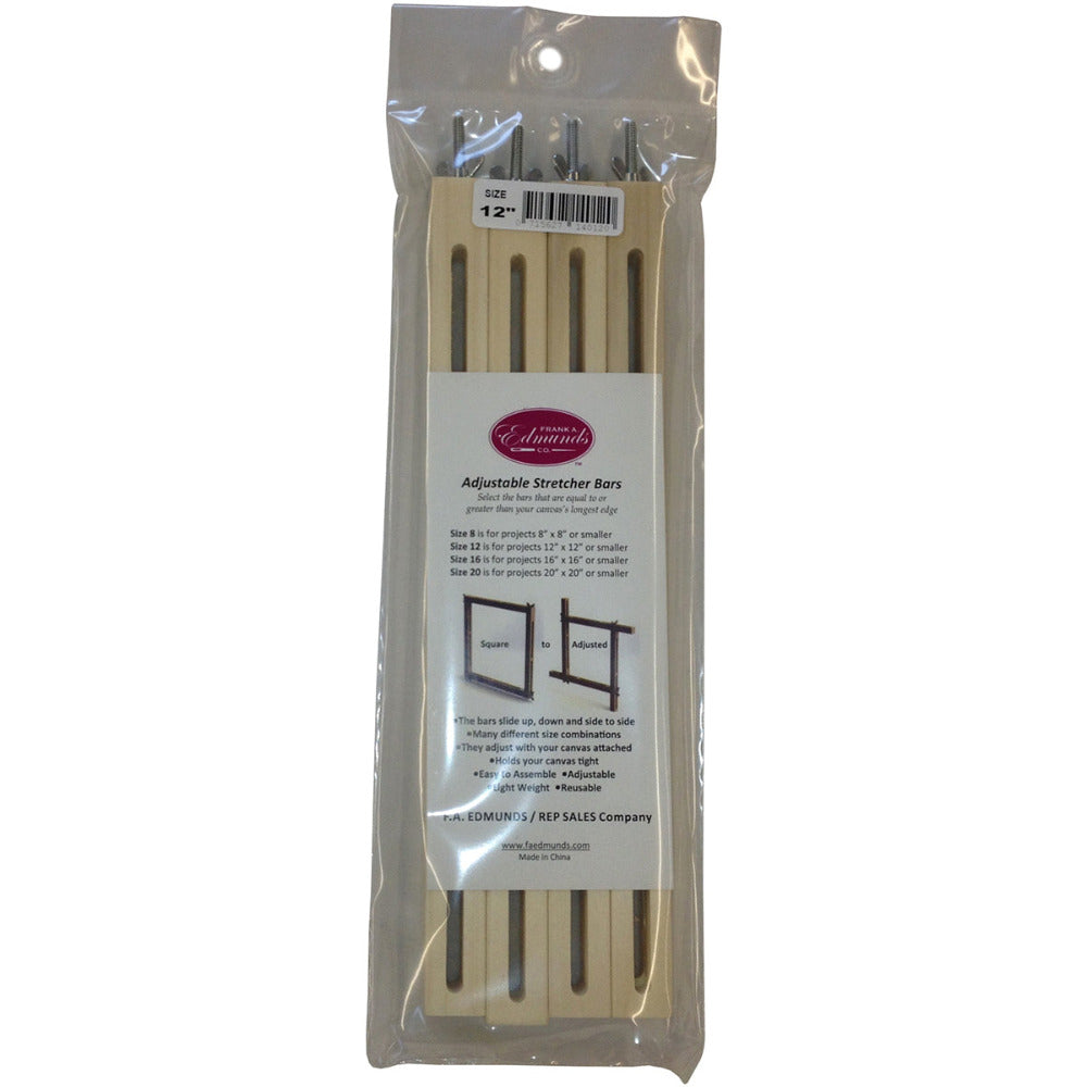 Frank A. Edmunds Adjustable Stretcher Bars 30cm (12 inch) Square package