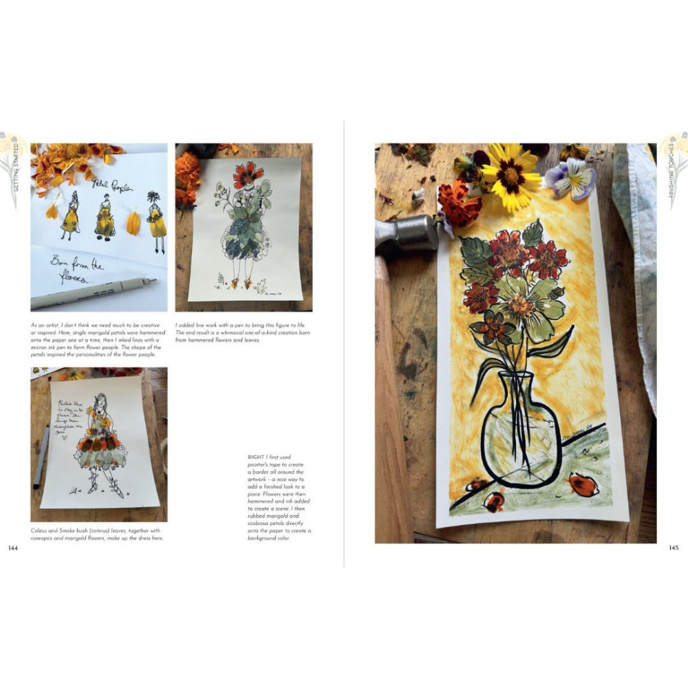 Hammered Flowers - Printing on Fabric, Paper and Wood by Michelle Moore