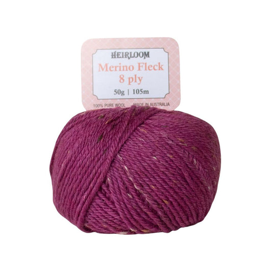 Heirloom Merino Fleck 8 Ply 6575 Plum Wine