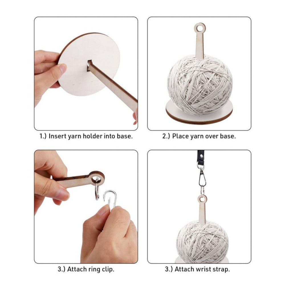 Hemptique Wrist Yarn Holder construction